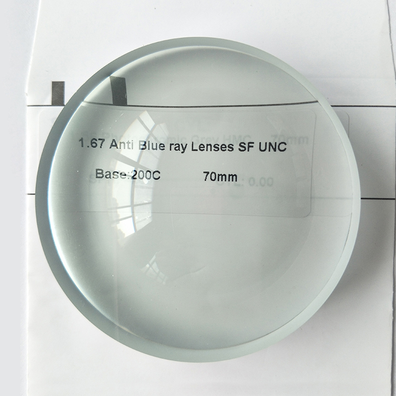 1.67 Semi-Finished Blue Block Single Vision Lens