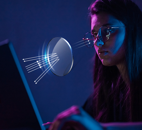 Mga asul na block lens